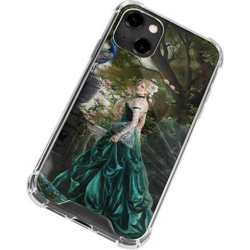 Woman with Peacocks by Nene Thomas iPhone 14 Clear Case